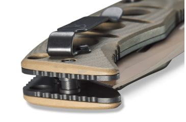 Image of Benchmade Sibert Adamas Axis Stud Folding Knife, 3.82in, CPM-CruWear Steel, Drop Point Flat Earth Coated Blade, Contoured G10, Olive Drab Handle, 275FE-2
