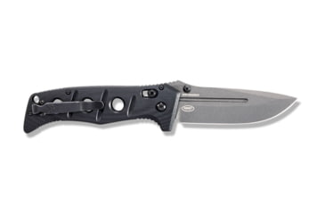 Image of DEMO, Benchmade Sibert Adamas Axis Stud Folding Knife, 3.82 in, CPM-CruWear Steel, Drop Point Grey Coated Blade, Contoured G10, Black Handle, 275GY-1-DEMO