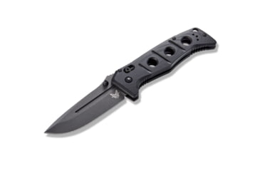 Image of DEMO, Benchmade Sibert Adamas Axis Stud Folding Knife, 3.82 in, CPM-CruWear Steel, Drop Point Grey Coated Blade, Contoured G10, Black Handle, 275GY-1-DEMO