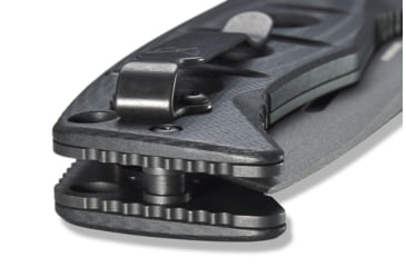Image of DEMO, Benchmade Sibert Adamas Axis Stud Folding Knife, 3.82 in, CPM-CruWear Steel, Drop Point Grey Coated Blade, Contoured G10, Black Handle, 275GY-1-DEMO