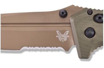 Image of Benchmade Sibert Adamas Axis Stud Folding Knife, 3.82in, CPM-CruWear Steel, Drop Point, Serrated, Flat Earth Coated Blade, Contoured G-10 Handle, Olive Drab, 275SFE-2