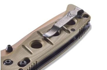 Image of Benchmade Sibert Adamas Axis Stud Folding Knife, 3.82in, CPM-CruWear Steel, Drop Point, Serrated, Flat Earth Coated Blade, Contoured G-10 Handle, Olive Drab, 275SFE-2