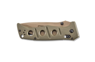 Image of Benchmade Sibert Adamas Axis Stud Folding Knife, 3.82in, CPM-CruWear Steel, Drop Point, Serrated, Flat Earth Coated Blade, Contoured G-10 Handle, Olive Drab, 275SFE-2