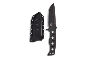 Image of Benchmade Sibert Adamas Chord Fixed Blade Knife, 4.2in CPM-CruWear Steel Drop Point Black Coated Blade, Steel Handle, 375BK-1