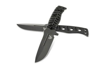 Image of Benchmade Sibert Adamas Chord Fixed Blade Knife, 4.2in CPM-CruWear Steel Drop Point Black Coated Blade, Steel Handle, 375BK-1