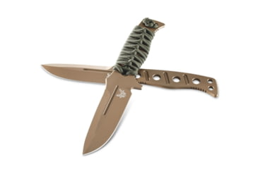 Image of Benchmade Sibert Adamas Chord Fixed Blade Knife, 4.2in CPM-CruWear Steel Drop Point Flat Earth Coated Blade, Steel Handle, 375FE-1