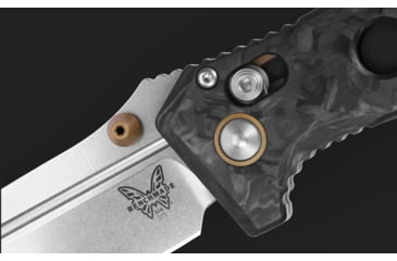 Image of Benchmade Mini Adamas Folding Knife, 3.25 in, CPM MagnaCut Stainless Steel, Drop Point Blade, Marbled Carbon Fiber, Black Handle, 273-03