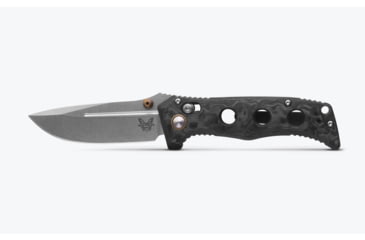 Image of Benchmade Mini Adamas Folding Knife, 3.25 in, CPM MagnaCut Stainless Steel, Drop Point Blade, Marbled Carbon Fiber, Black Handle, 273-03