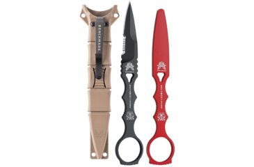 Image of Benchmade SOCP ComboEdge Black Dagger/ Injected Molded Sand Sheath with Dip Coated Clip/ Trainer Included 178SBKSN-COMBO