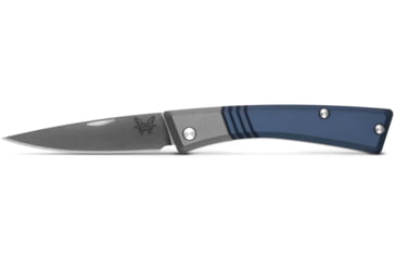Image of Benchmade Successor Folding Knife, 2.56in, M390 Stainless Steel, Drop-Point, 6061-T6 Aluminum, Ash Gray/ Crater Blue, 315