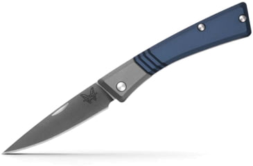 Image of Benchmade Successor Folding Knife, 2.56in, M390 Stainless Steel, Drop-Point, 6061-T6 Aluminum, Ash Gray/ Crater Blue, 315