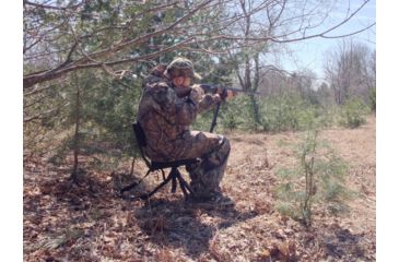 Image of BenchMaster Rifle Rest Ground Hunting and Shooting Chair with Rifle Rest, Full 360 Rotation, BMGBHSC