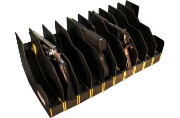 Image of BenchMaster Rifle Rest Weapon Rack Deluxe - Ten Gun Pistol Rack - Handgun Safe Storage Accessories, BMWRDM10