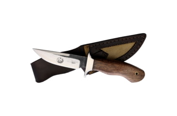 Image of Benjamin Brute De Forge Hunting Knife, 9.5in Overall, 4.5in, Stainless Steel Blade, Brown Wood Handle, Leather Sheath, BK-A032