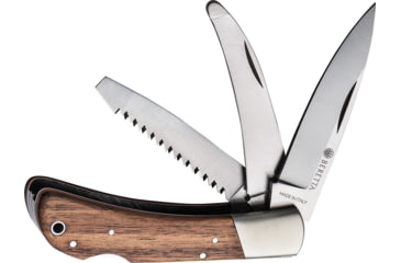 Image of Beretta Duiker Three Blade Lockback Folding Knife, 440 Stainless, Spear/Skinner/Saw, WalnutHandle, CO221A273508B4