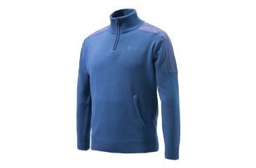 Image of Beretta Half Zip Sweater, Avio Melange, Large PU431T11940538L