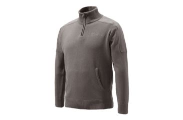 Image of Beretta Half Zip Sweater, Brown Melange, XXXL PU431T1194080PXXXL