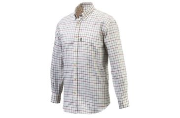 Image of Beretta Mens Button Down Shirt,White Black Brown Check,3XL LU321T0754011UXXXL