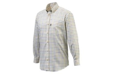 Image of Beretta Mens Button Down Shirt,White Green Yellow Check,L LU321T0754011NL