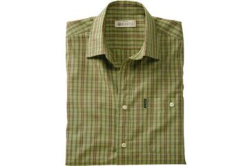 Image of Beretta Mens Drip Dry Short Sleeve Shirt, Green / Brown Check, 2XL LU520075170796XXL