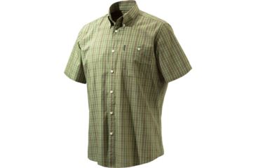 Image of Beretta Mens Drip Dry Short Sleeve Shirt, Green Check, 3XL LU520075170788XXXL