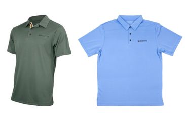 Image of Beretta Mens US Tech Short Sleeved Polo T-Shirt, Green, Light Blue