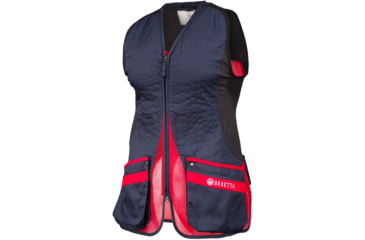 Image of Beretta Silver Pigeon Evo Shooting Vest - Women's, Total Eclipse Blue &amp; Red, Small, GT791T155305A6S