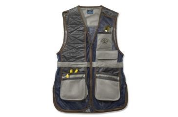 Image of Beretta Two Tone Clays Vest Left Hand, Loden, Khaki, Lg GT6801460075L