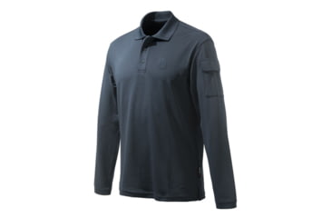 Image of Beretta USA Corp MILLER POLO LONG SLEEVE BLUE X-LARGE, MP025T2012053CXL