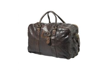 Image of Beretta Vin Washed Leather Travel Bag, Dark Brown, 11in X 26in X 11.5in, BS321L00710869