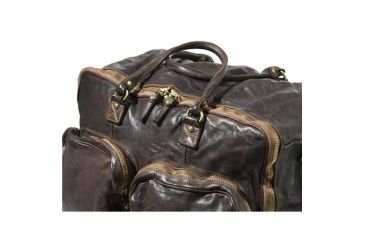 Image of Beretta Vin Washed Leather Travel Bag, Dark Brown, 11in X 26in X 11.5in, BS321L00710869