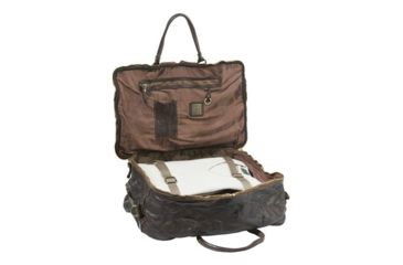 Image of Beretta Vin Washed Leather Travel Bag, Dark Brown, 11in X 26in X 11.5in, BS321L00710869
