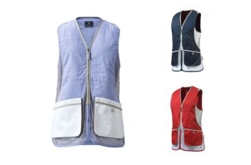 Image of Beretta Women's Silver Pigeon Shooting Vest, Lavendar, Navy Blue, Red