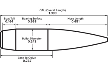 Image of Berger 6mm 120 grain Long Range Hybrid Target Bullets, 500, 24786