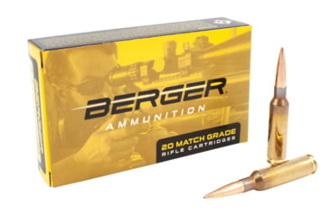 Image of Berger Target 6.5mm Creedmoor 140 Grain Boat Tail Hollow Point Brass Cased Rifle Ammo, 20 Rounds, 31010