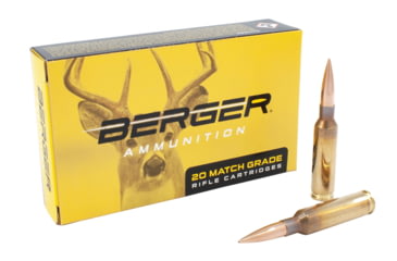 Image of Berger Hunting 6.5mm Creedmoor 135 Grain Boat Tail Hollow Point Brass Cased Rifle Ammo, 20 Rounds, 31030