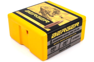 Image of Berger Hybrid OTM Tactical 6.5mm Caliber 130 Grain Hybrid Open Tip Match Reloading Rifle Bullets, 500 Bullet, 26795