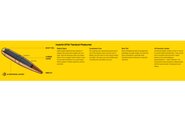 Image of Berger Hybrid OTM Tactical 6.5mm Caliber 130 Grain Hybrid Open Tip Match Reloading Rifle Bullets, 500 Bullet, 26795
