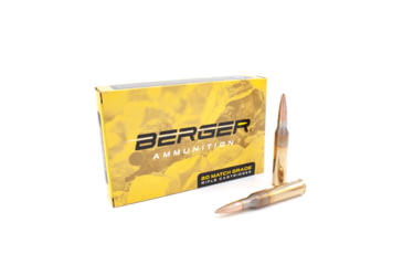 Image of Berger Lapua Scenar .338 Lapua Magnum 300 grain Scenar Open Tip Match Brass Cased Centerfire Rifle Ammo, 20 Rounds, 81132