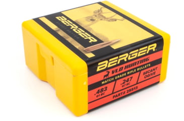 Image of Berger VLD Hunting .25 Caliber 115 Grain Secant Very Low Drag Reloading Rifle Bullets, 100 Bullet, 25513
