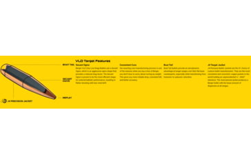 Image of Berger VLD Hunting .264 Caliber 130 Grain Secant Very Low Drag Reloading Rifle Bullets, 100 Bullet, 26403