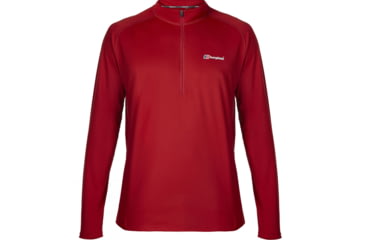 Image of Berghaus Tech Base Long Sleeve Zip Tee - Men's-Dark Red-Large