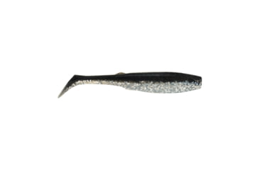 Image of Berkley Gulp! Saltwater Paddleshad Soft Bait Lures, 4in, 4 Pack, Black Silver, 1520442