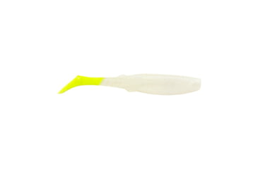 Image of Berkley Gulp! Saltwater Paddleshad Soft Bait Lures, 4in, 4 Pack, Pearl White/Chartreuse, 1520449