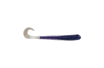 Image of Berkley PowerBait Rib Worm Soft Bait Lures, 4in, 10 Pack, Electric Blue/White, 1593181