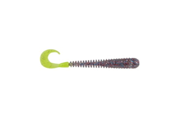 Image of Berkley PowerBait Rib Worm Soft Bait Lures, 4in, 10 Pack, Firecracker/Chartreuse, 1593182