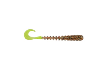 Image of Berkley PowerBait Rib Worm Soft Bait Lures, 4in, 10 Pack, Gold Cracker/Chartreuse, 1593183