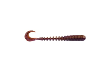 Image of Berkley PowerBait Rib Worm Soft Bait Lures, 4in, 10 Pack, Peanut Butter and Jelly, 1593186