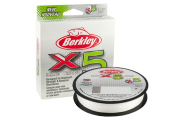 Image of Berkley X5 Braid 5-carriers create stress free line 165yd 15/6lb test 0.0085 diam in Crystal, X5BFS15-CY, Crystal, 0.006 in/0.14 mm, 1486780