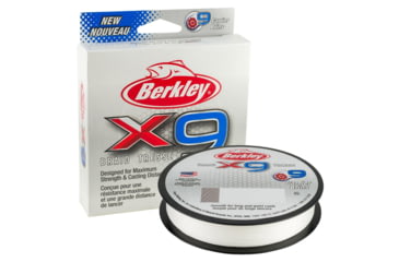 Image of Berkley x9 Braid Superline, 0.43mm class/0.017in class, 100lb test/131 lbC/59.7kg, 164yd/150m, 25lb, Crystal, X9BFS100-CY, Crystal, 0.017 in/0.43 mm, 1486892